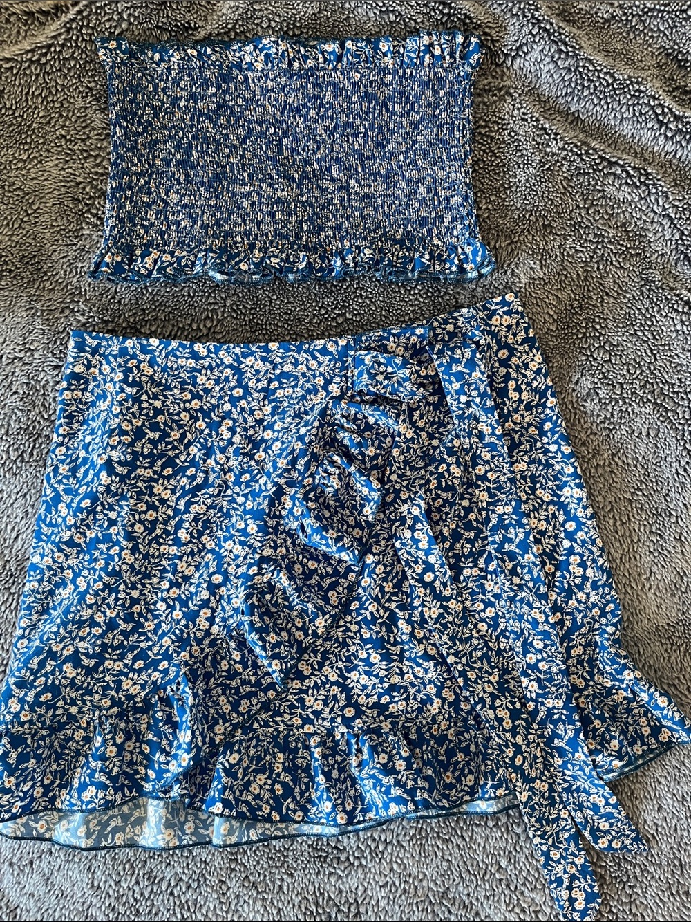 Blue Floral Skirt set - Women's